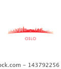 Oslo skyline silhouette.  143792256