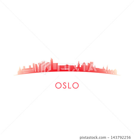 Oslo skyline silhouette. Oslo skyline silhouette. 143792256