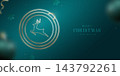 Glowing reindeer outline dances within circular frame, exuding festive elegance. 143792261