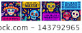 Day of Dead Mexican dia de muertos holiday banner 143792965