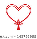 Japanese frame in heart shape with mizuhiki knot 143792968