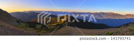 Panorama Trail and Forested Ridge at Golden Hour in Mountain Landscape Panorama Trail and Forested Ridge at Golden Hour in Mountain Landscape 143793741