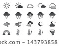 Weather forecast icons set on white background 143793858