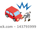 A male office worker in a suit is involved in a car accident. 143793999