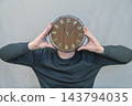Person Holding A Clock Over Their Face Conceptual Portrait About Time And Identity 143794035