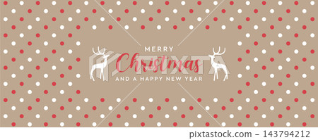 christmas greeting card with dots and deer vector illustration christmas greeting card with dots and deer vector illustration 143794212