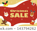 Santa Claus and Christmas motif decorations Christmas sale banner background 143794262