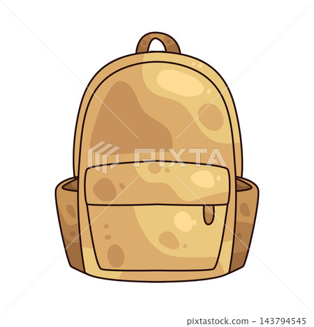 Illustration of Yellow Backpack Illustration of Yellow Backpack 143794545