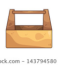 Illustration of Wooden Toolbox 143794580