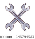 Illustration of Crossed Wrenches 143794583