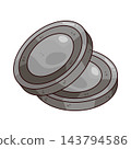 Stack of Silver Coins Illustration 143794586
