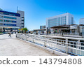 [Kanagawa Prefecture] The east exit of Totsuka Station under a refreshing blue sky. 143794808