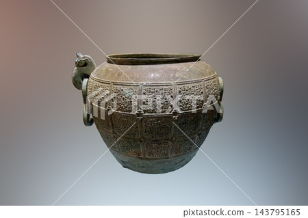 Bronze Lei with panchi Serpent Patterns, Spring and Autumn Period, Heavy Wu Bronze Vessel for Wine and Water, Zhenjiang Museum, China 143795165