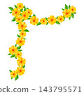Flower garland with daisy. Corner with beautiful decorative summer flowers. 143795571