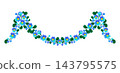 Flower garland with pansies. Background with beautiful decorative summer flowers. 143795575
