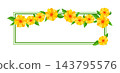 Flower frame with daisy. Border with beautiful decorative summer flowers. 143795576