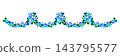 Flower garland with pansies. Border with beautiful decorative summer flowers. 143795577
