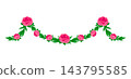 Flower garland with peony. Background with beautiful decorative summer flowers. 143795585