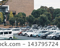 The old cherry trees were cut down, creating an open walking path and the parking lot of Hachioji City Hall. 143795724