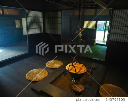 美濃地府邸中一間擺放著燈具和壁爐的房間 美濃地府邸中一間擺放著燈具和壁爐的房間 143796103