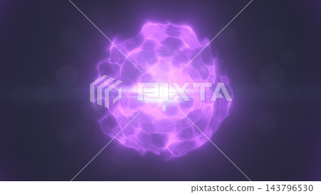 Abstract purple glowing energy orb with luminous fluid layers, bright central flare, and dark cosmic background. Abstract purple glowing energy orb with luminous fluid layers, bright central flare, and dark cosmic background. 143796530