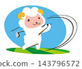 Sheep enjoying golf 143796572