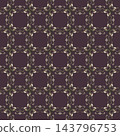 Plum Olive Scroll Lattice Ornament Pattern 143796753