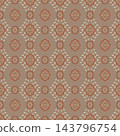Taupe Terracotta Floral Trellis Folk Pattern 143796754
