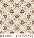 Cream Brown Victorian Rosette Medallion Pattern 143796755