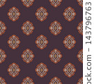 Plum Terracotta Folk Medallion Foulard Pattern 143796763