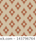 Beige Terracotta Diamond Folk Geometric Pattern 143796764