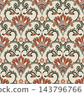 Cream Terracotta Victorian Scroll Floral Pattern 143796766