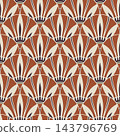 Art Deco Fan Terracotta Geometric Pattern 143796769