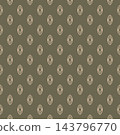 Olive Green Tribal Leaf Motif Pattern 143796770