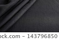 Dark black linen fabric texture with elegant folds drapery background for funeral mourning condolence obituary memorial service death remembrance and loss 143796850