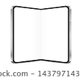 Realistic dual screen foldable smartphone mockup with blank screen isolated on a white background 143797143