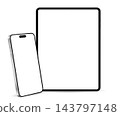 Modern smartphone and tablet template mockup mockup for UI UX app and website presentation 143797148
