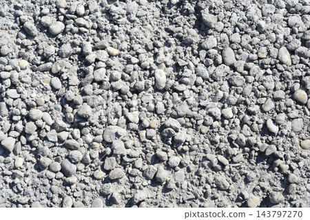 Top view of cement stabilized gravel subbase layer Top view of cement stabilized gravel subbase layer 143797270