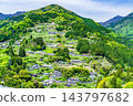 【傳統建築群重要保護區】落合，東祖屋山村：初夏景色，從中頭地區展望台6眺望，德島縣三好市 143797682