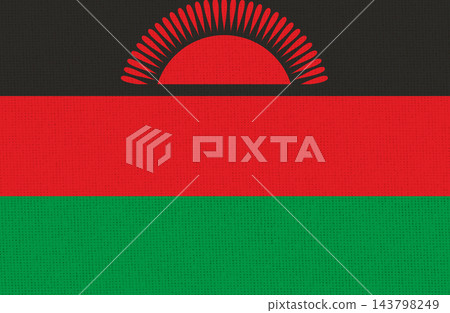 Illustration of the National Flag of Malawi on Fabric Texture Illustration of the National Flag of Malawi on Fabric Texture 143798249