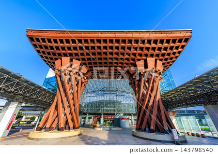 清晨,石川縣金澤市金澤站,鼓門 清晨,石川縣金澤市金澤站,鼓門 143798540