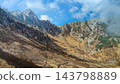 多雲的中央阿爾卑斯山 143798889