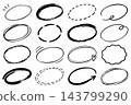 Handdrawn Oval Frames and Borders Set Handdrawn Oval Frames and Borders Set 143799290
