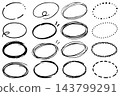 Handdrawn Oval Frames and Borders Set Handdrawn Oval Frames and Borders Set 143799291