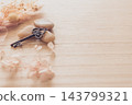 Antique keys and dried flowers 143799321