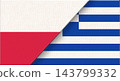 Illustration of the National Flags of Poland and Greece with Fabric Texture 143799332