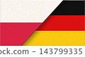 Illustration of the National Flags of Poland and Germany with Fabric Texture 143799335