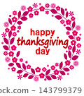 Happy Thanksgiving Day (Pink, White Background) 143799379
