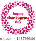 Happy Thanksgiving Day (Pink, White Background) 143799380
