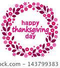 Happy Thanksgiving Day (Pink, White Background) 143799383